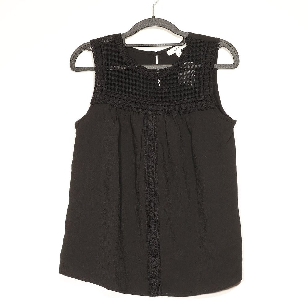 NWOT E&M Black Sleeveless Blouse Size Small